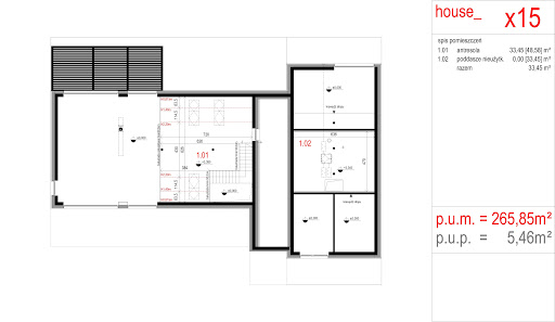 House X15 - Rzut poddasza