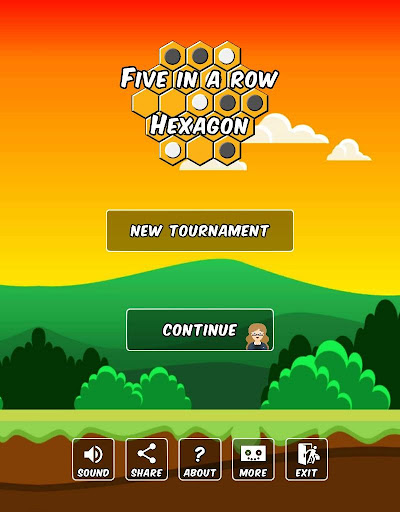 Five in a Row Hexagon - Tic Tac Toe