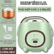 Nồi Cơm Điện Changhong 1.8L Tặng Kèm Khay Hấp Lòng Nồi Chống Dính, Phù Hợp Cho 2 - 3 Người