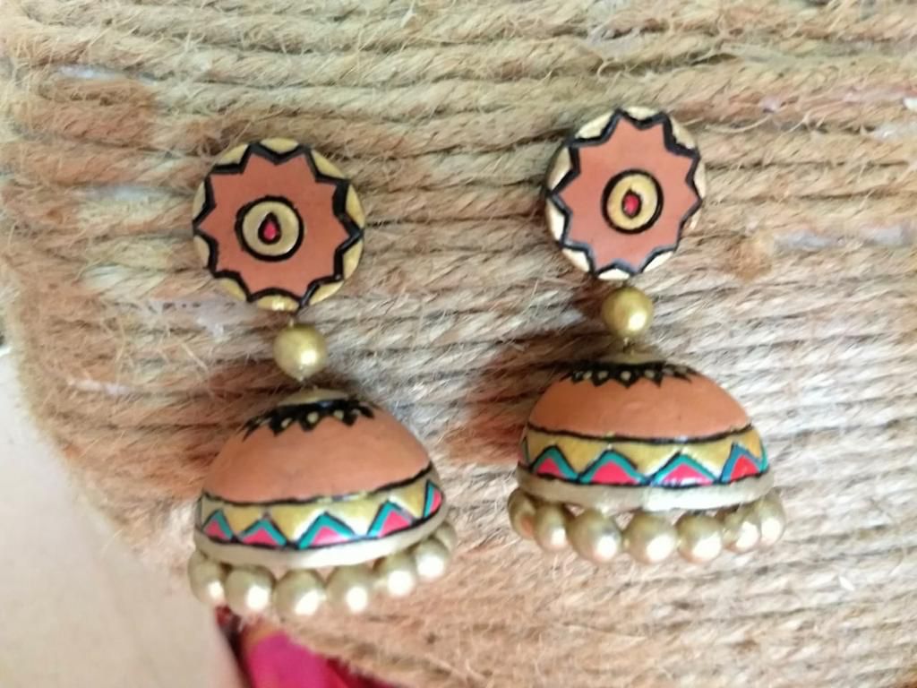 Handmade Online Stylish Terracotta Earrings