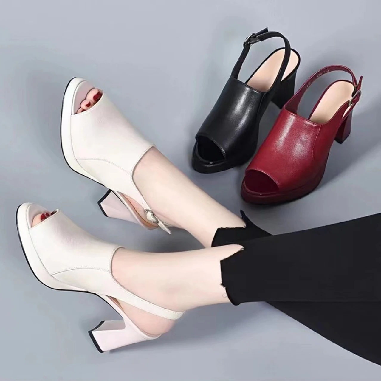 Title 6, Echte Leder Damen High Heels mit weicher Sohle ...