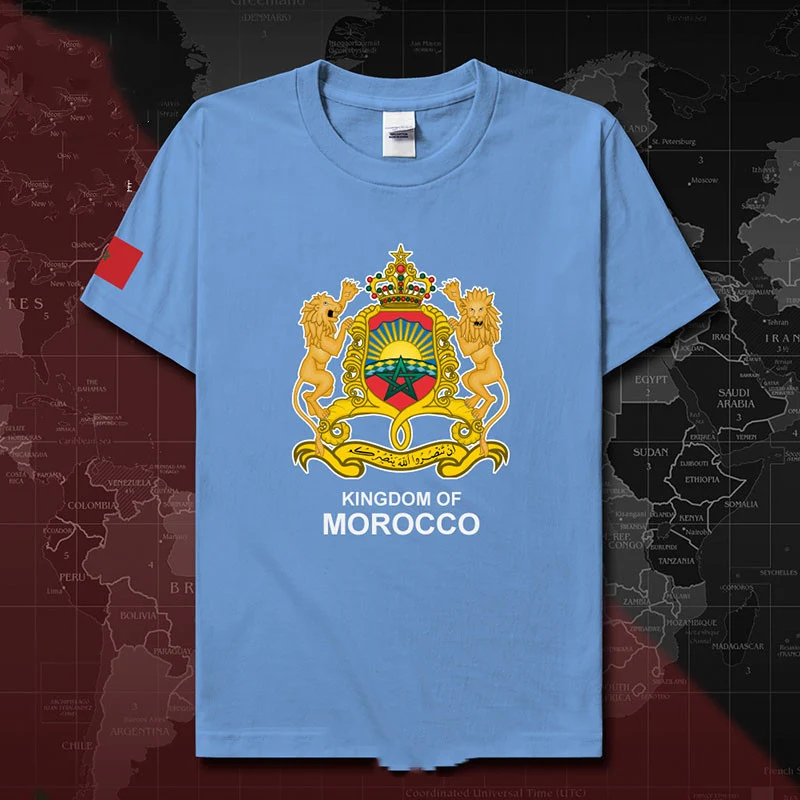 Morocco Cotton Short-Sleeved T-Shirt Student Sports National Clothes