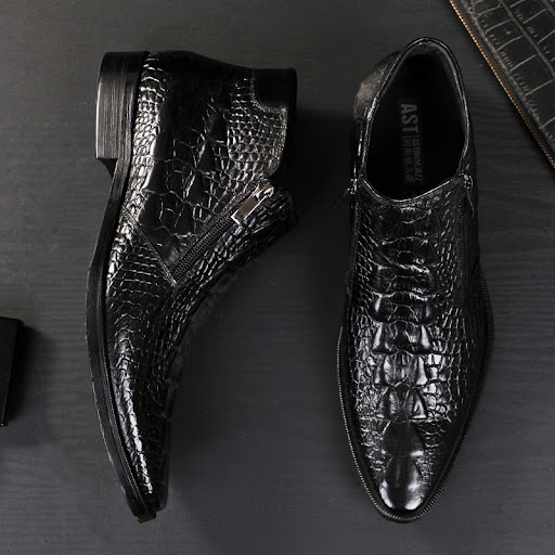 Title 4, Mens High Top Leather Shoes Knight Leather Boo...