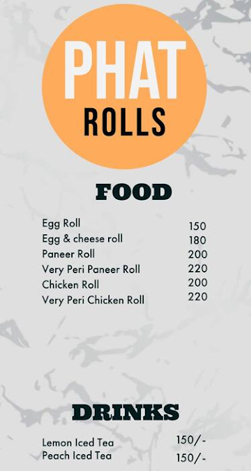 Phat Rolls By Fooze menu 