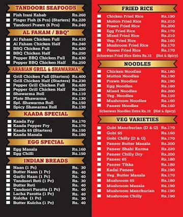 SS Hyderabad Biryani menu 