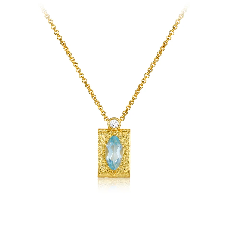 Collier Topaze en Argent Sterling 925, un bijou raffiné pour femme, parfait pour sublimer votre décolleté, un cadeau précieux et élégant.