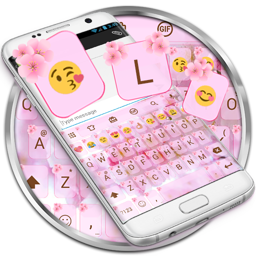 Love Cherry Valentine Emoji Keyboard Theme