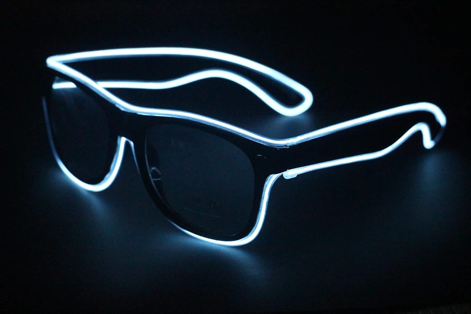 Nueva moda 7 colores parpadeantes EL alambre Led gafas fiesta de luces iluminación decorativa regalo clásico luz brillante Festival