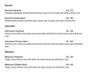 Globowl Eats menu 