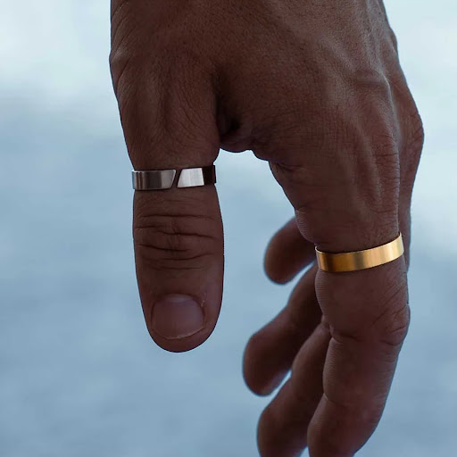 Title 7, Simple Plain Aperture Titanium Steel Ring Adjus...