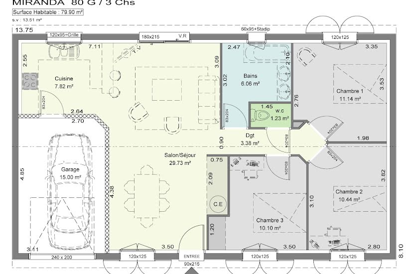  Vente Terrain + Maison - Terrain : 600m² - Maison : 80m² à Saint-André-de-Cubzac (33240) 