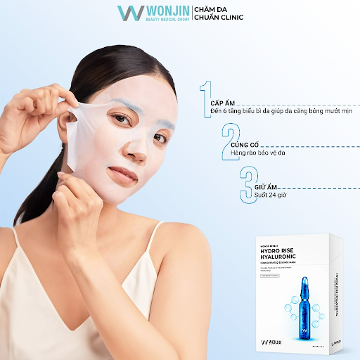 Hộp 10 Mặt Nạ Truyền HA Cấp Ẩm Chuyên Sâu WonJin Effect Hydro Rise Hyaluronic Mask 30gx10