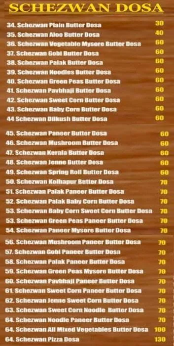 Nagarabhavi 99 Variety Dosa menu 