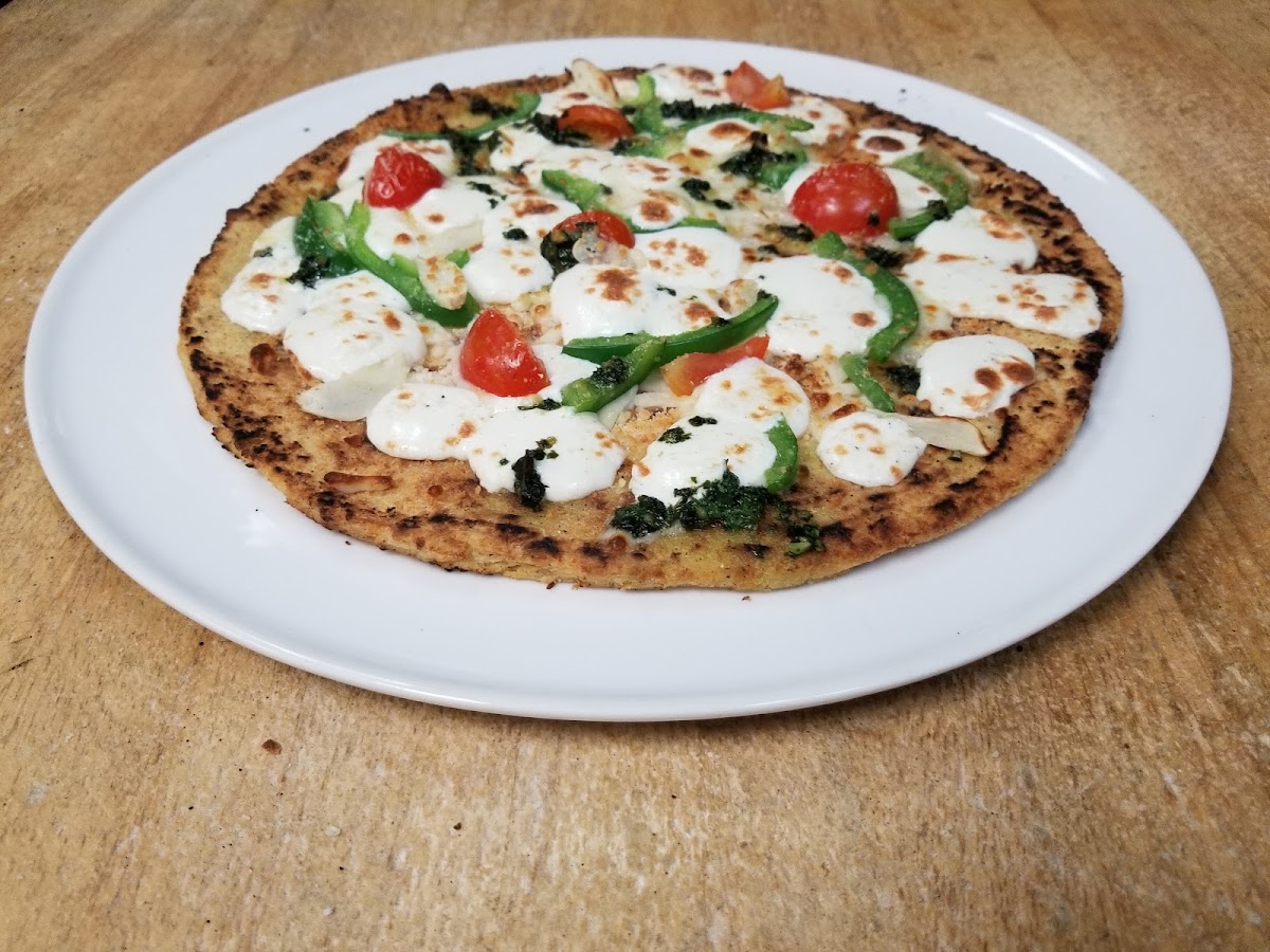 Cauliflower Pizza from Baronessa's wood burning pizza oven.