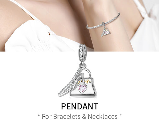 Title 2, Crystal Shoe Bag Pendant S925 Sterling Silver V...