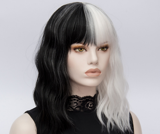 Title 3, Short White Synthetic Hair Kinky Cosplay Wig fo...
