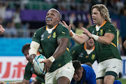 Bongi Mbonambi during the Rugby World Cup 2019 Pool B match between South Africa and Italy at Shizuoka Stadium Ecopa on October 04, 2019 in Fukuroi, Japan. 