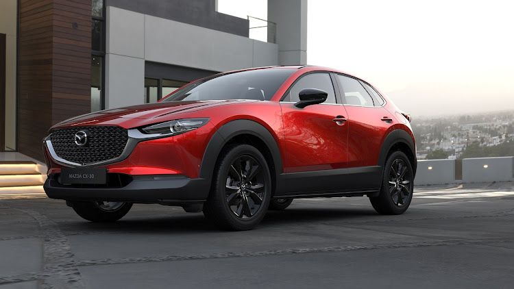 The Mazda CX-30 Carbon Edition that gets black wheels and more features will be sold in SA from 2022. Picture: SUPPLIED