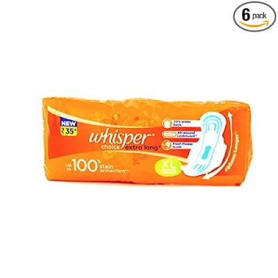 Whisper Choice Extra Long Sanitary Pads - 6 pcs