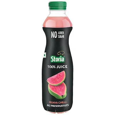 Storia 100% No Added Sugar Guava Chilli Juice - 180 ml