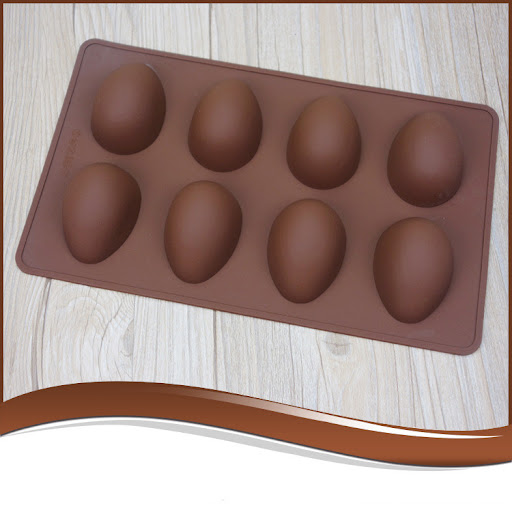 Title 4, Easter Silicone 8 Egg Chocolate Mold Egg Ice Tr...