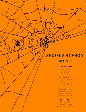 Menu Halloween 17 - Halloween Menus template