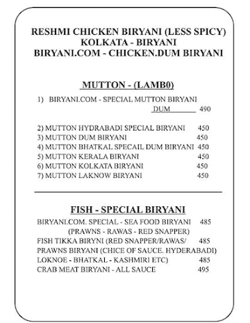 Biryani.Com menu 