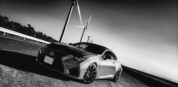 RC FのレクサスRC F・オン会・コロナウイルスに負けるな・モノクロ祭り便乗・田原風力発電所に関するカスタム事例の投稿画像2枚目