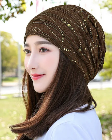 Women Summer Lace Rhinestone Breathable Sunscreen Sun Hat... - 3