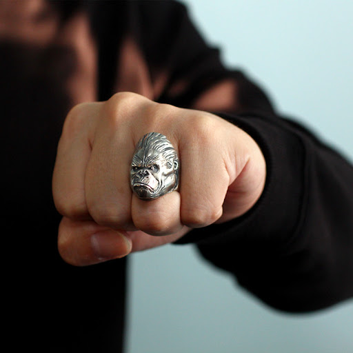 Title 6, King Kong Ring 925 Sterling Silver Handmade Pun...