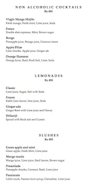 The Bar, Trident menu 1