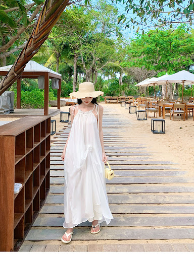 Title 5, French Tea Break Beach Dress For Seaside Holiday
