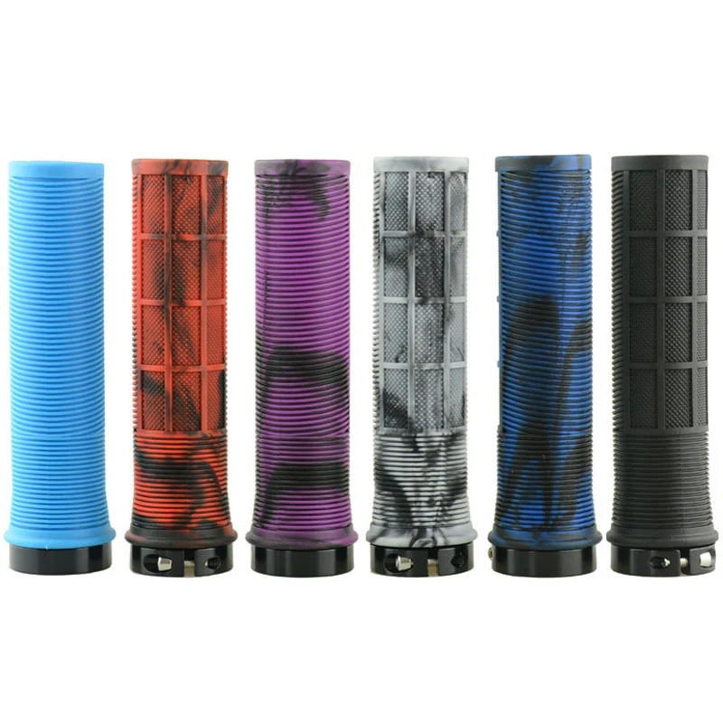 Capa de punho de bicicleta dobrável com trava, camuflada, em borracha resistente. Perfeita para mountain bike, autopropulsão e bicicletas horizontais.