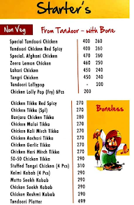 Chawla's 2 menu 1