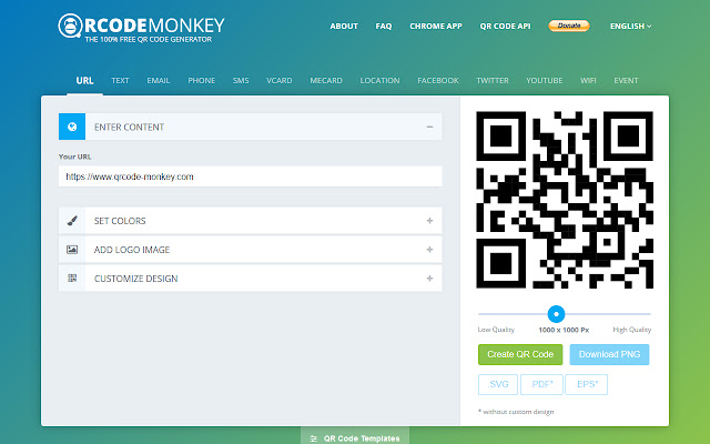 QRCode Monkey - Free QR Code Generator chrome extension