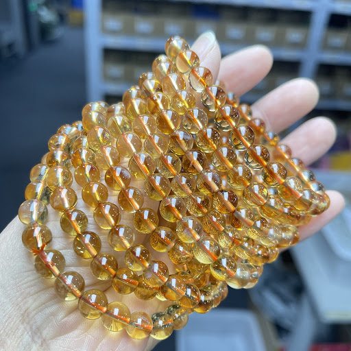 Title 2, 5A Natural Citrine Bracelet Womens Fresh Round...