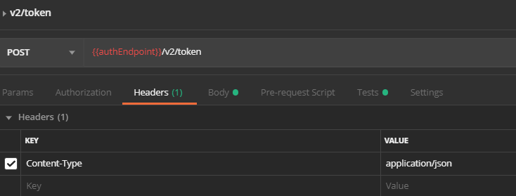 POSTman Auth Call Headers