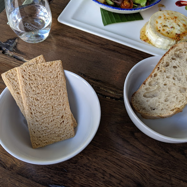 They brought my husband a slice of bread and I rec'd two GF crackers. The goat cheese served with hubby's salad was also GF and amazing when spread on crackers.