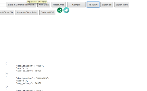 SQLite Editor and Compiler