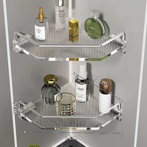Title 3, Acrylic Washroom Bathroom Shelving — Stylish, M...