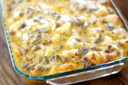 Sausage, Egg & Cheese Biscuit Casserole