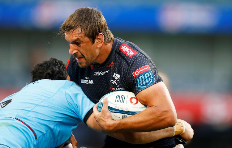 Eben Etzebeth of the Sharks during the United Rugby Championship match against Glasgow Warriors at Kings Park on October 15.