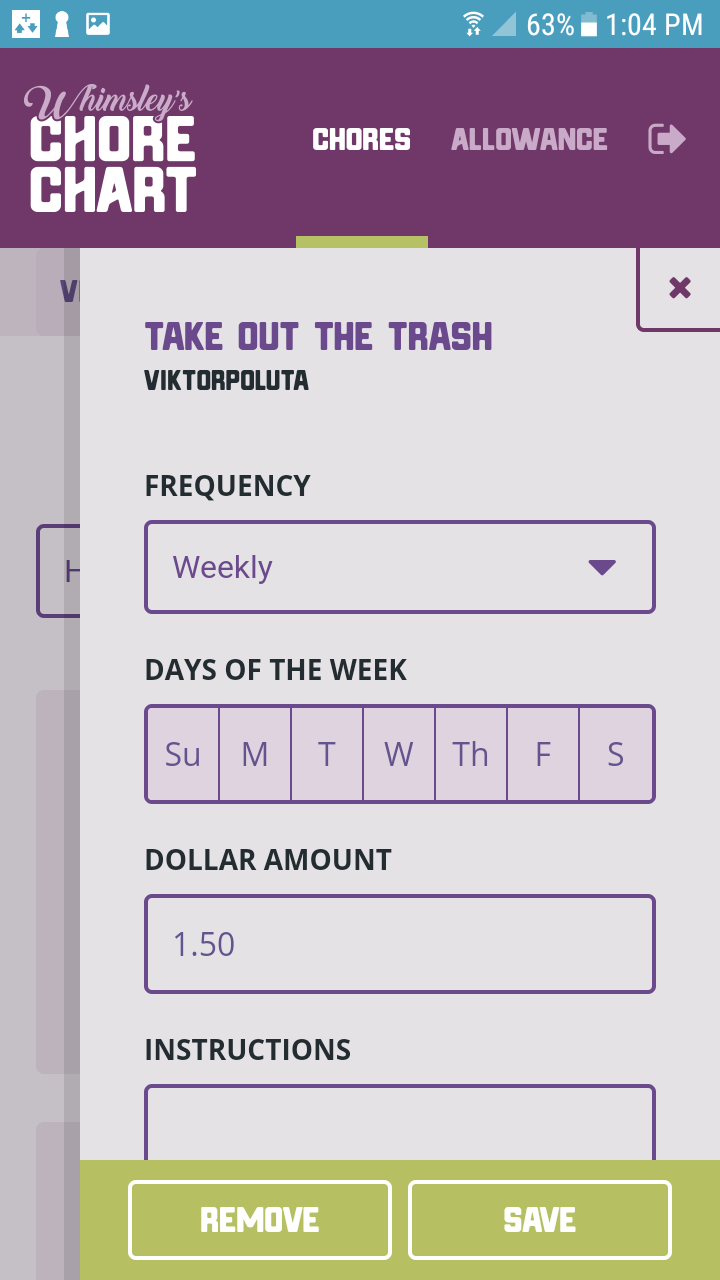 Whimsleys Chore Chart Screen 3