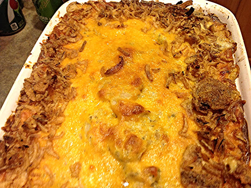 Scalloped Potatoes with Feta and French Fried Onions