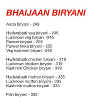 Bhaijaan Biryani menu 1