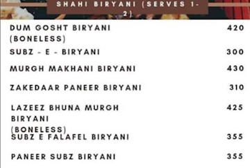 Mainland Punjab menu 