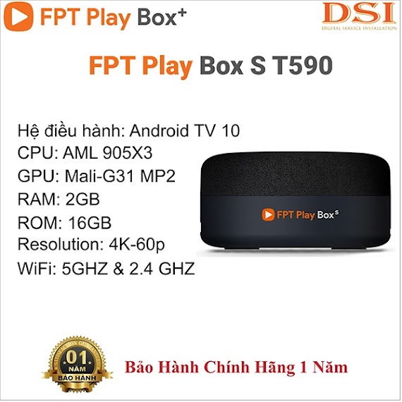 Fpt Play Box S 2021 - Model T590 - Tv Box Tích Hợp Loa Thông Minh - Điều Khiển Giọng Nói Thông Minh Không Chạm