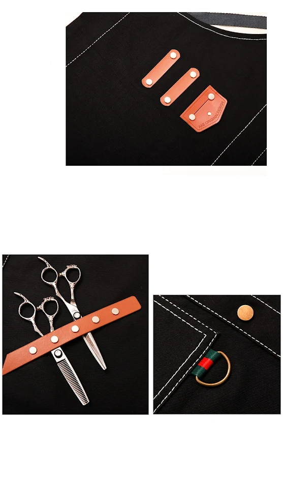 Denim schort voor heren, kapperswerk kleding, perfect voor obers en stylisten, duurzaam en stijlvol.