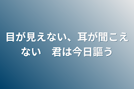 目が見えない、耳が聞こえない　君は今日謳う