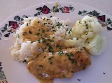 Breaded Chicken Cutlets in Cream of Chicken Sauce